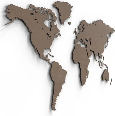 Immagine prodotto di Giallobus - Mappa del mondo - decorazione da parete in legno MDF ROVERE - 130x72 - Legno Mdf – Rovere – Marrone