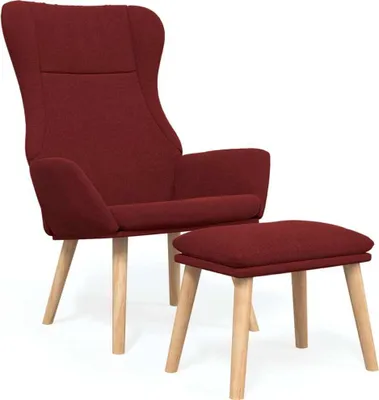 Produktbild von vidaXL Relaxsessel mit Hocker Weinrot Stoff