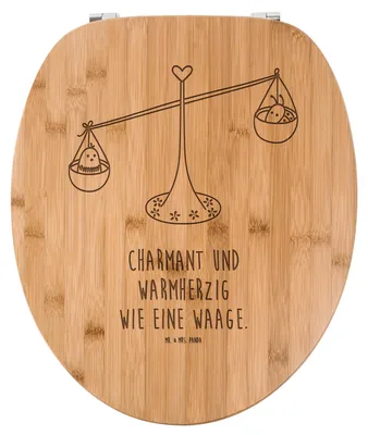 Produktbild von Mr. & Mrs. Panda Toilettendeckel Sternzeichen Waage - Transparent - Geschenk, WC Brille, Biene, Klodeckel, Gleichgewicht, Marienkäfer, WC-Brille, Sitz, Klobrille, Hummel