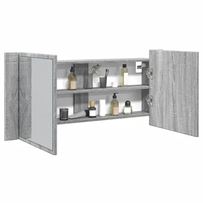 Obrázek produktu pro Maison Exclusive – LED zrcadlová skříňka šedá Sonoma 100x12x45 cm