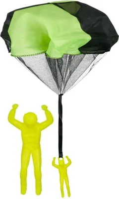 Produktbild von Eddy Toys Fallschirmspringer Figur Spielzeug 50 cm Gelb – Fliegender Fallschirm mit Figur, Outdoor- und Indoor-Spielzeug, leicht und sicher, ohne Batterien