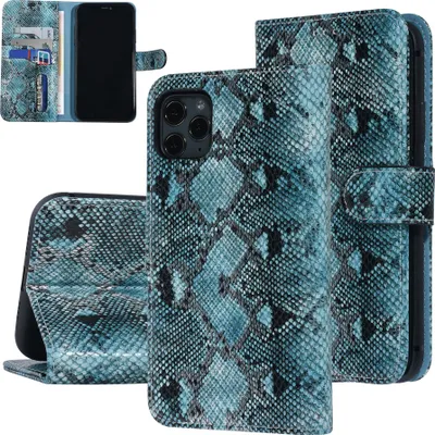 Produktbild von UNIQ Accessory Apple iPhone 11 Pro Max Black and Green Snakeskin Book type case