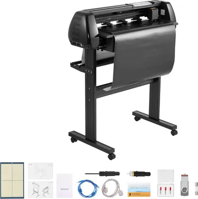 Produktbild von SucceBuy Vinylschneidemaschine mit 72 cm maximaler Zufuhrbreite, Doppelklingen und LED-Anzeige, anpassbares Schneideplotter-Set mit Signmaster-Software, kompatibel mit Windows und macOS