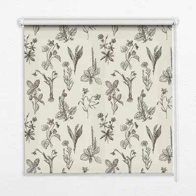 Produktbild von Seitenzug-Rollo Fensterrollo Jalousie - Thermo-Rollo Verdunkelungsrollo - 100x140 cm - Gezeichnete Blumen