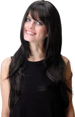 Produktbild von WIG ME UP Perücke lang glatt Pony dunkelbraun GFW09-3
