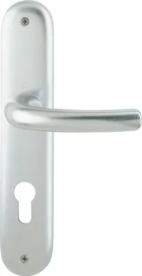 Produktbild von Drückergarnitur TOKYO - auf Schild PZ 88, 37 - 42, 8/8,5 silber eloxiert ÖNORM