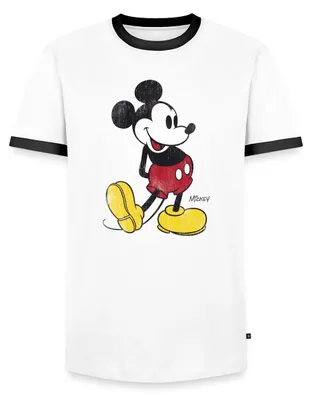 Produktbild von Mickey & Minnie Klassisch Männer Kontrast T-Shirt, M, Weiß/Schwarz