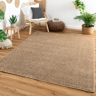 Produktbild von Steffensmeier Kurzflor Teppich Cambridge, Wohnzimmer, Schlafzimmer, in Sand, Größe: 300x400 cm