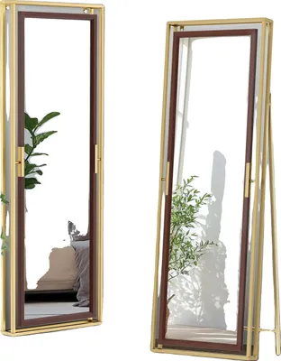 Obrázek produktu pro Zrcadlo po celé délce, elegantní design, nastavitelný úhel, 55x54x160cm