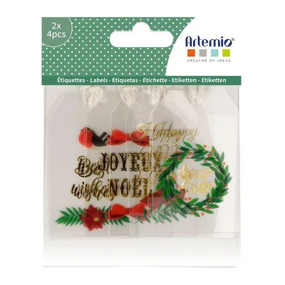 Produktbild von 8 Acetate Frohe Weihnachten Etiketten