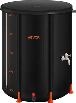 Productafbeelding van VEVOR Opvouwbare Regenwateropslag, 53 gallon / 201 liter, draagbare regenwateropvangvat, PVC-regenwateropvangsysteem met tappunten en overloop, waterreservoir voor het opvangen van regenwater in de tuin
