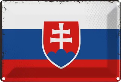 Produktbild von vianmo Blechschild 20x30 cm Slowakei Slovakia Flagge Fahne Wappen
