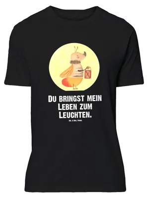 Produktbild von Mr. & Mrs. Panda Größe M T-Shirt Glühwürmchen - Schwarz - Geschenk, Lustige Sprüche, Heiratsantrag, Shirt, Liebe, mit Spruch, Verlobung, Tshirt, Liebesspruch, Herren