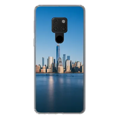 Produktbild von MuchoWow® Handyhülle Schutzhülle Hülle für Huawei P40 Lite New York - Skyline - Blau Silikon Softcase Handy Hülle - Handy