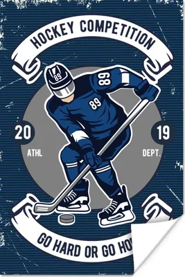 Produktbild von MuchoWow® Poster Eishockey - Mann - Retro 20x30 cm - Papierdruck
