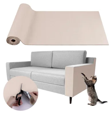 Produktbild von Selbstklebende Kratzmatte für Katzen, Kratzteppich für Wand und Sofa, Kratzschutz (Beige, 40×200cm)