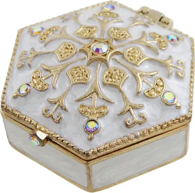 Produktbild von Reich verzierte Metall-Geschenkbox mit Kristallen - B0035-08WH
