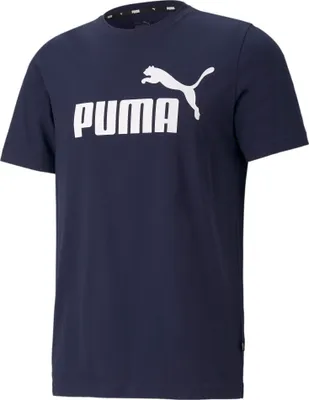 A navy blue t-shirt with a white PUMA logo and text.