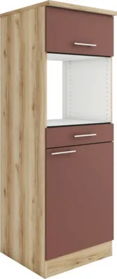 Produktbild von Optifit Umbauschrank für Mikrowelle Bari407 BxTxH 60 x 60 x 174,4 cm rostrot matt zerlegt Anschlag reversibel KUBA MHM60