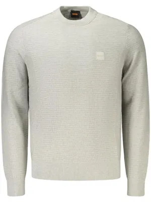 Produktbild von Graues Herren-Langarmshirt mit Rundhalsausschnitt und Applikation