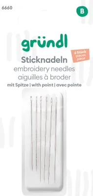 Produktbild von Gründl Sticknadeln mit Spitze 6 Stück