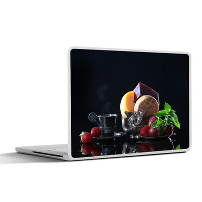 Produktbild von MuchoWow® Laptop Aufkleber Sticker Cover Rustikal - Obst - Käse - Tisch - Stilleben 36.5x27.5 cm - Laptop-Sticker