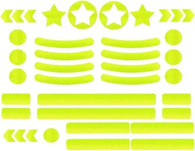 Immagine prodotto di 42 adesivi riflettenti per bicicletta, verde, riflettori, adesivi luminosi per bicicletta, strisce riflettenti, adesivi per bicicletta, impermeabili, nastro adesivo