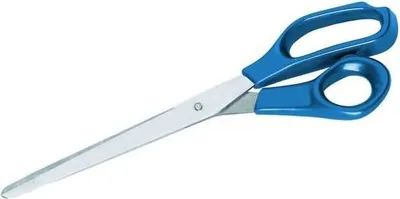 Obrázok produktu pre Kvalitné nožnice, 10'' = 25,5 cm, modré rukoväte z ABS plastu, nerezová oceľ, balenie = 12 kusov