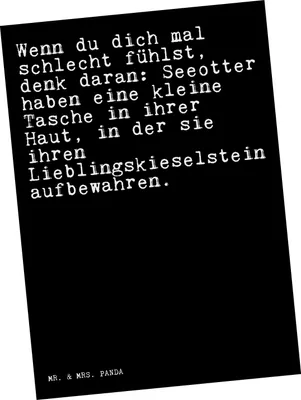 Produktbild von Mr. & Mrs. Panda Grußkarte Wenn du dich mal... - Schwarz - Geschenk, Postkarten, Liebeskummer, Ansichtskarten, Freundin, Seeotter, Sprüche, Postkarte, Fotokarte, Otter