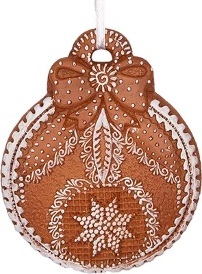 Produktbild von Clayre & Eef Weihnachtsanhänger 8x2x10 cm Braun Kunststoff
