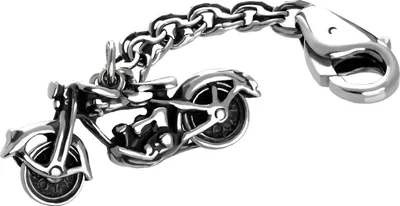 Produktbild von 925 Sterling Silber Schlüsselanhänger auf Königskette 4cm Motorrad Bike Chopper