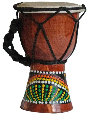 Immagine prodotto di Tamburo Djembe 12 cm Bongo Africa - dipinto Tamburo Ritmo Percussione Pittura a punti