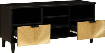 Produktbild von vidaXL TV-Schränk Schwarz und Gold 100 x 33 x 46 cm Holzwerkstoff