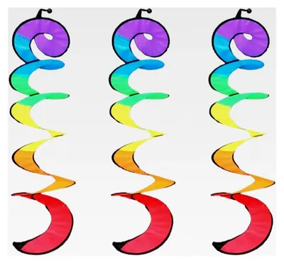 Produktbild von 3 Stück Spiral-Windmühle, Outdoor-Windfahne, Camping-Spirale Windspinner Regenbogen-Windspirale