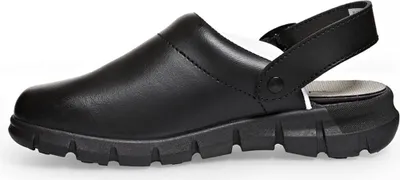 Produktbild von Abeba (37315) Clog ESD-Berufsschuhe Dynamic OB mit Aufdruck schwarz/braun 44