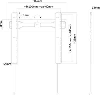 Image de Neomounts WAH 32"-55"  1TFT 1Gelenk  schw. Max.50