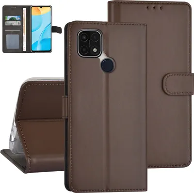 Produktbild von Oppo A15 Book type case - Card holder - Magnetic closure - Brown