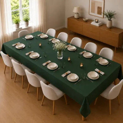 Immagine prodotto di Tovaglia 150 x 300 cm per cucina e tavolo da pranzo in verde scuro