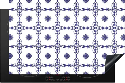 Produktbild von KitchenYeah© Herdabdeckplatte Portugal - Muster - Blau , 81x52cm, Küche Deko, Glaskeramikkochfeld Herdabdeckung, Abdeckplatte fùr Kochfeld