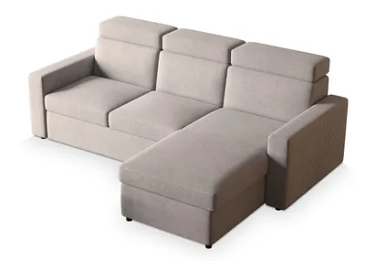 Produktbild von Masseno Ecksofa PADWA mit Schlaffunktion L-Form, Sofa mit Bettkasten, Wohnzimmersofa, Couch, Soffa, Bettsofa, Couchgarnitur- Beige, POSO 02