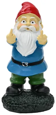 Gartenfigur mit Stinkefinger, Harz, 14,2 cm, wetterbeständig