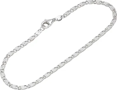 Produktbild von NKlaus 26cm Fußkette 925 Silber S Panzerkette diamantiert 2,4mm breite Fußgliederkette 14610