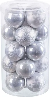 Produktbild von Weihnachtsbaumkugeln Silberfarben Kunststoff 6 x 6 x 6 cm (20 Stück)