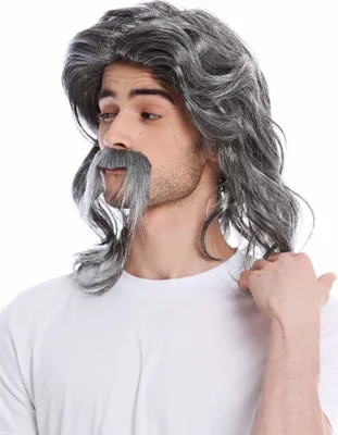 Produktbild von WIG ME UP Perücke Bart Gallier Germane Grau 91098-ZA63/ZA103