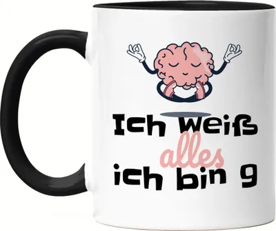 Produktbild von Ich Weiß Alles Ich Bin 9 Tasse Schwarz Geschenkidee 9. Geburtstag Humorvoll Sarkastisch