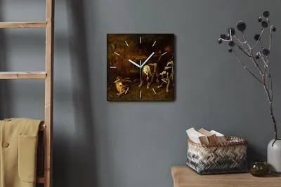 Produktbild von Coloray Hodiny Unikátní 30x30 cm  Tiché hodiny Pro obývací pokoj a kuchyň Nástěnné hodiny Plátno Bílé ručičky hodin - Lesní zvířata králíci