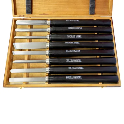 Produktbild von Holzmann Profi-Holzmeißel-Set im Holzkoffer - 8-teilig - H8TLG