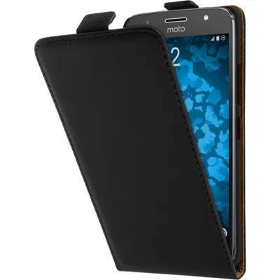 Produktbild von PhoneNatic Kunst-Lederhülle kompatibel mit Lenovo Moto G5s Plus - Flip-Case schwarz Cover