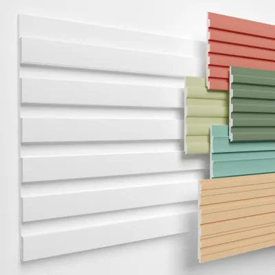 Produktbild von HEXIMO Lamellenwand (Musterstück) aus XPS - Lamellen Wandpaneele Lamellenverkleidung Akustikpaneele weiß (15cm, HLM-1-01 weiß) Wandverkleidung DIY