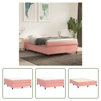 Produktbild von The Living Store Bettgestell Rosa 140x190 cm Samt